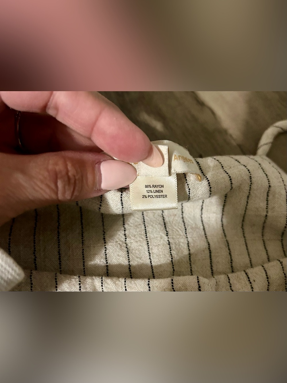Monteau Los Angeles Linen Blend Striped Button Front Mini Dress Size Small - Picture 6 of 6